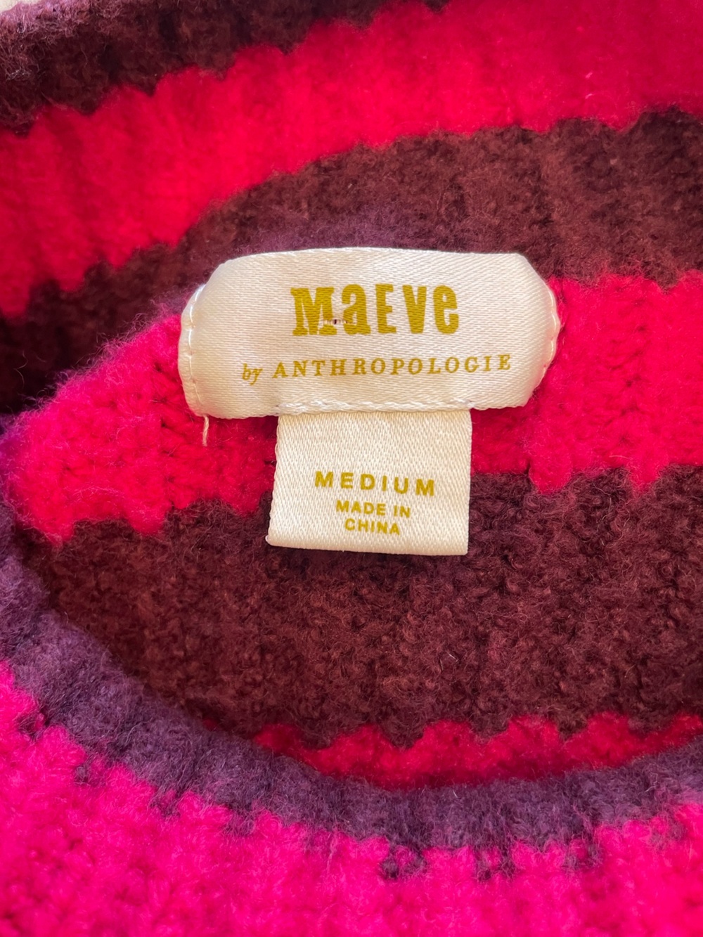 Anthropologie Maeve Stripe Wool & Yak Blend Turtleneck Sweater - size Medium - Picture 6 of 11
